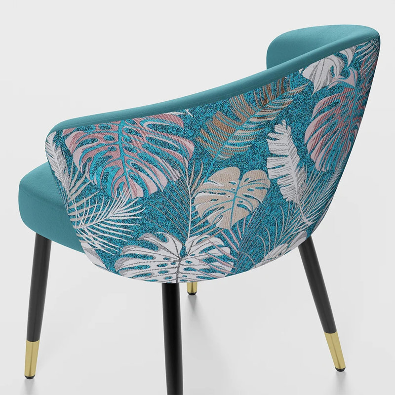 Dining Chair Set of 1, Upholstered Kitchen Chair, Comfortable Seat, Velvet-Draped with Stitching, Mid-Century Modern, Easy Assembly, Living Room Lounge