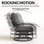 Ensemble de conversation de luxe en métal pour l'extérieur avec 2 chaises berçantes pivotantes et ensemble de meubles de patio à assise profonde-1162372860