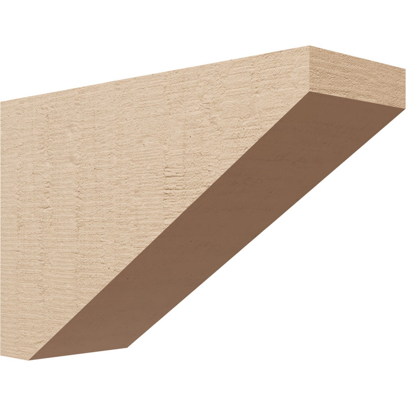 6"W x 18"D x 12"H Classic Concord Rough Cedar Woodgrain TimberThane Corbel, Primed Tan, 12" H x 6" W x 18" D