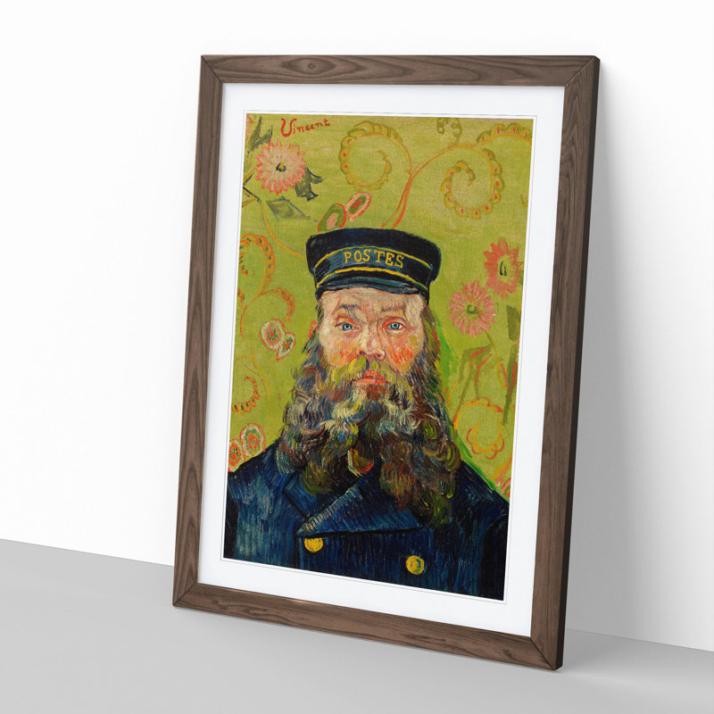 The Postman Joseph Roulin Vol.3 by Vincent Van Gogh - Picture Frame Painting, Walnut Framed, 36cm H x 27cm W x 2cm D