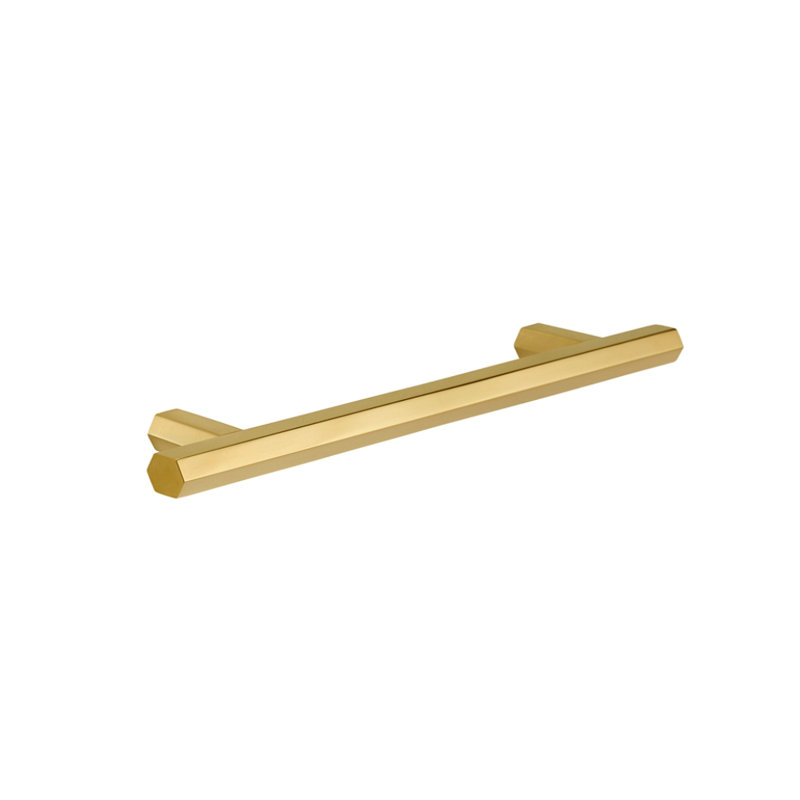 Poignée barre Hexad, 6,3 po, Laiton brossé