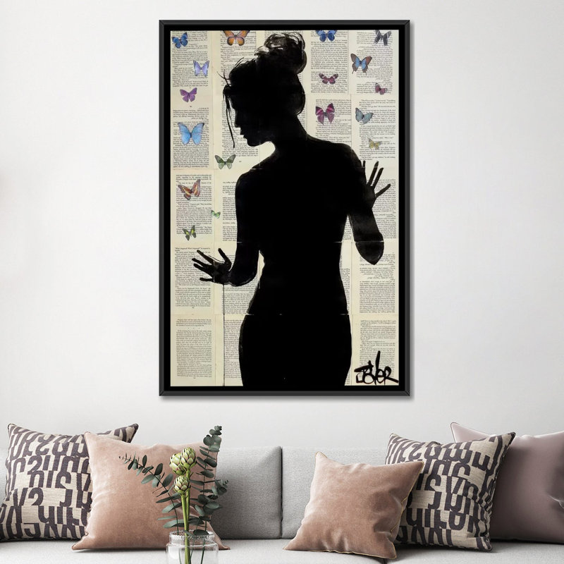 «Butterfly Effect», impression sur toile tendue, H 60 po x l 40po x P 1,5 po, Toile avec cadre noir, Pas de tapis