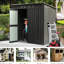 Remise de jardin en métal noir avec ventilation et conception imperméable - cadre 6 x 4 pi