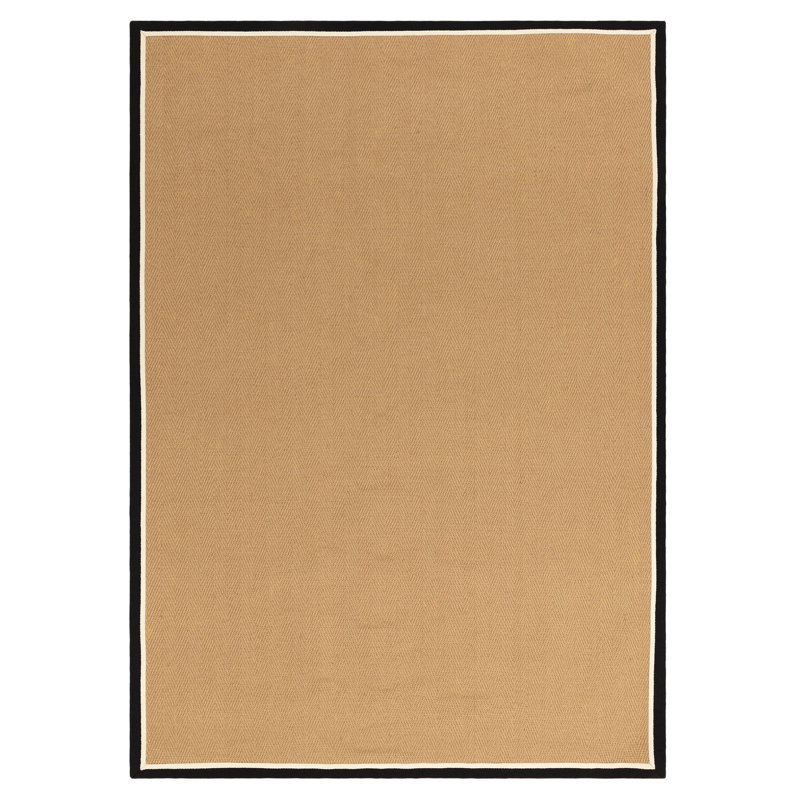Rondle Herringbone Jute Area Rug, Rectangle 120 x 170 cm, Charcoal Cream