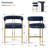 Rienna 25" Upholstered Gold Chenille Solid Back Counter Stool-1512341783