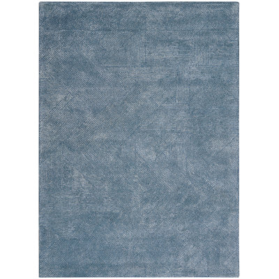 Chrisly Geometric Area Rug in Blue