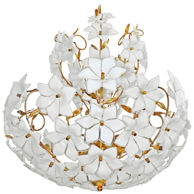 Lustre en verre de Murano, Bronze, Transparent, H 29 po x l 17 po x P 17 po