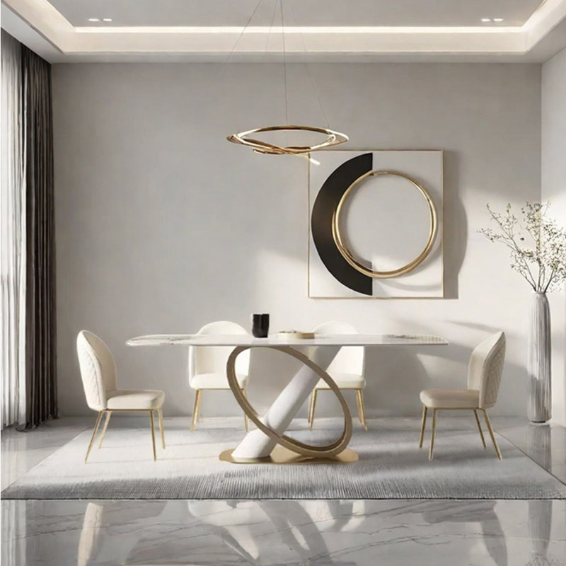 Ensemble de table de salle à manger en acier inoxydable, H 29,53 po x L 70,87 po x l 35,43 po