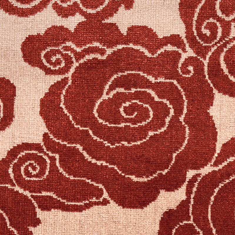Sozan Velvet Fabric, Cinnabar
