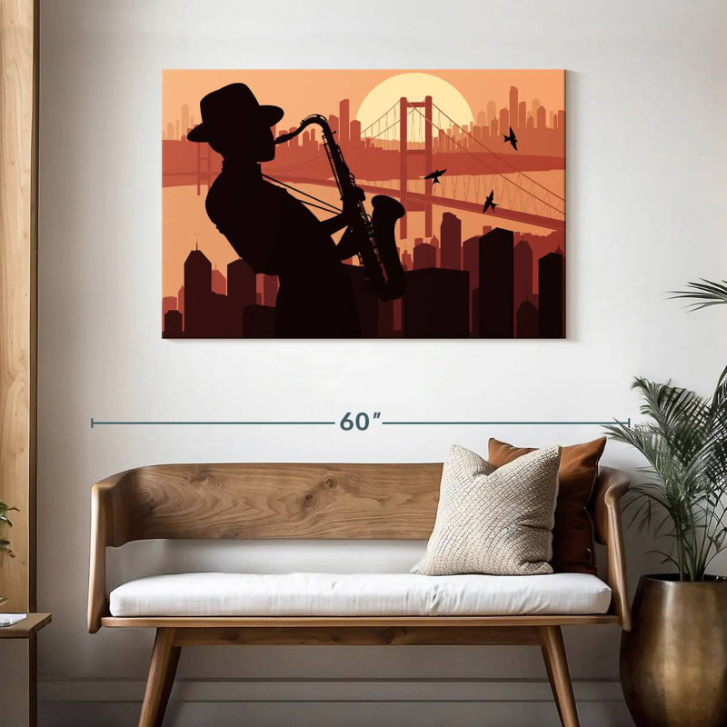 Abarca Sax Player Silhouette, 30" H x 45" W