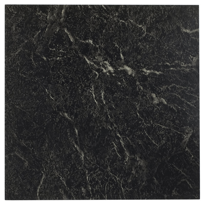 Sterling 1.2mm Thick 12'' W x 12'' L, Black/White Vein