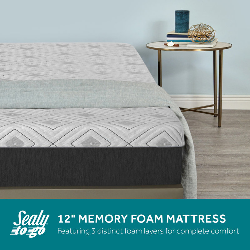 Sealy to Go 12” Medium Memory Foam Mattress in a Box, King