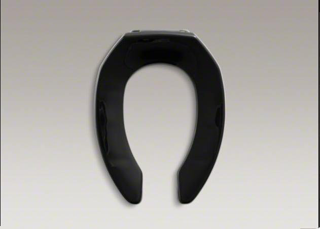 Lustra Elongated Toilet Seat with Check Hinge, Black Black