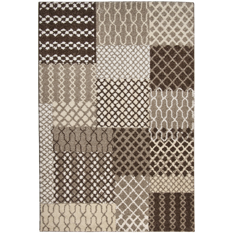 Creason Geometric Hand Woven Area Rug, Rectangular 57 x 90cm