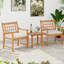 Ensemble de chaises bistro d'extérieur en bois d'acacia avec table basse et porche 3 pièces -1298105131