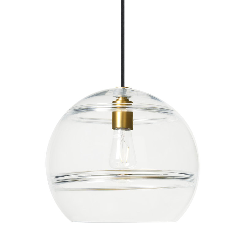Sedona 1 - Light LED Pendant, Aged Brass, Clear, Yes
