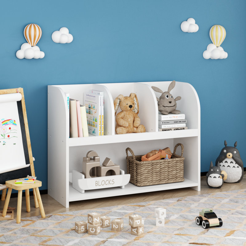 Bibliothèque pour enfants avec 4 compartiments