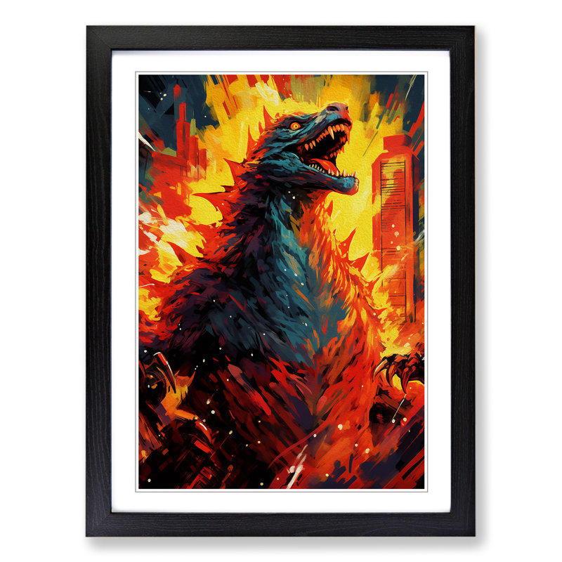 Godzilla Expressionism - Framed Print