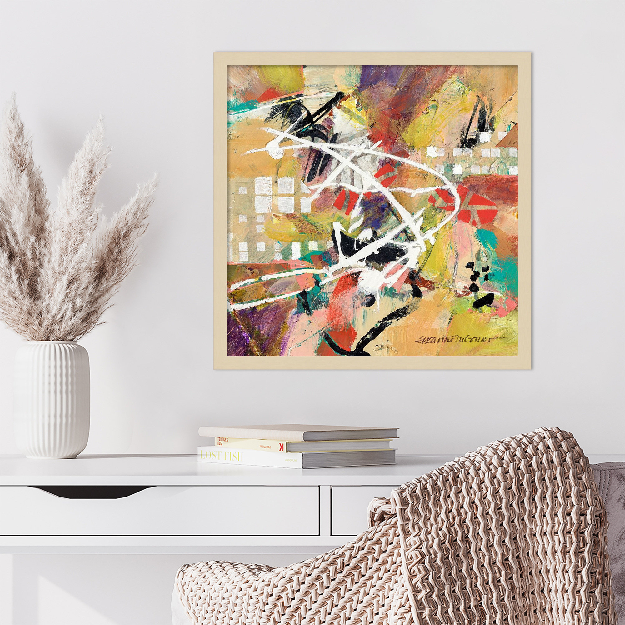 Boogie by Sutter Wood Framed Wall Art Print, Brown, 21" H x 21" W