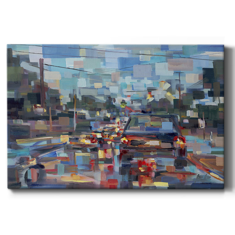 Red Traffic-Gallery Wrapped Canvas, 18" H x 27" W
