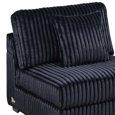 Contemporary 6-PC Modular Sectional Sofa Set With USB, Cup Holders, And Corduroy Fabric For Comfortable Living