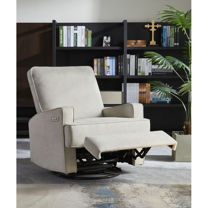 Fauteuil inclinable en tissu Hulsey, Colombe