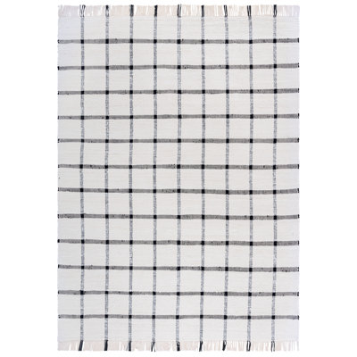 Abira Handwoven Recycled Cotton Plaid Rug