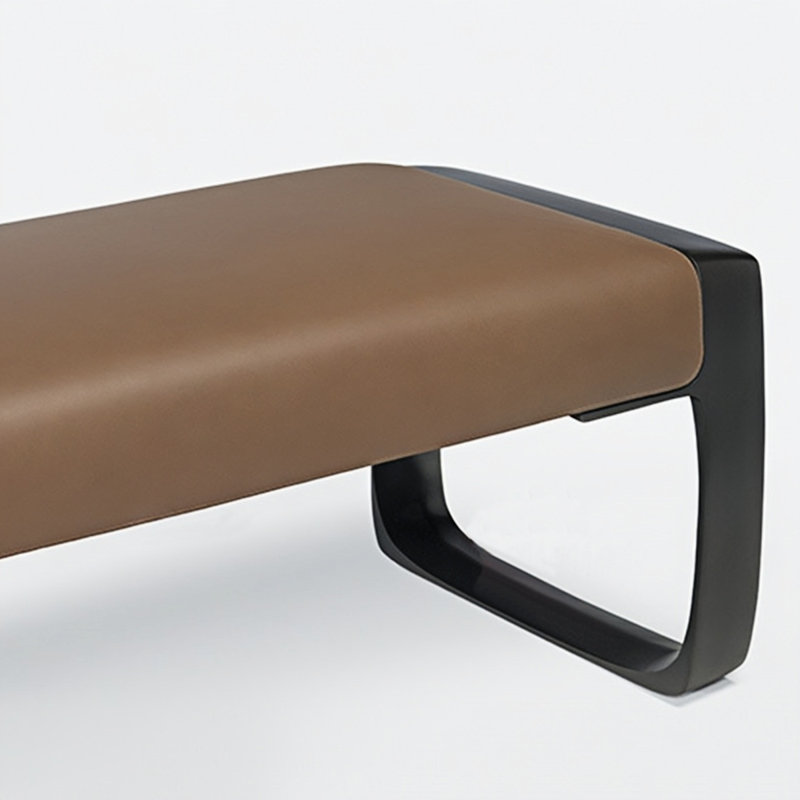 Banc rembourré en cuir Dury, H 16,53 po x l 47,24 po x P 17,71 po