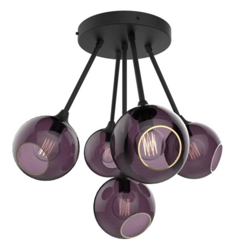Laverle 5 - Light Chandelier, Brushed Bronze, Cognac, 38" H x 30" W x 30" D