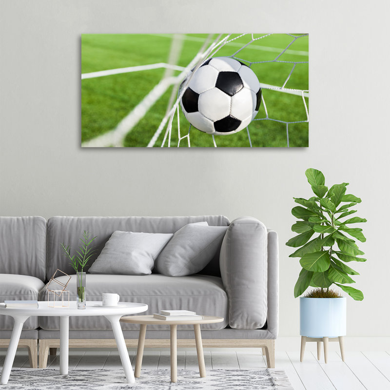 Ball in the Goal 1 Piece Wrapped Canvas Wall Art