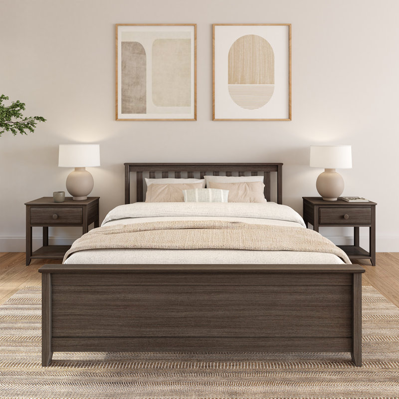 Lit en bois massif Rosenthal, Grand, Argile