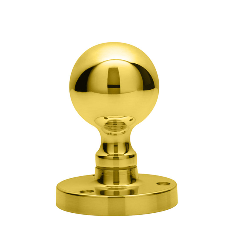 Victorian Double Dummy Door Knob, Polished Brass