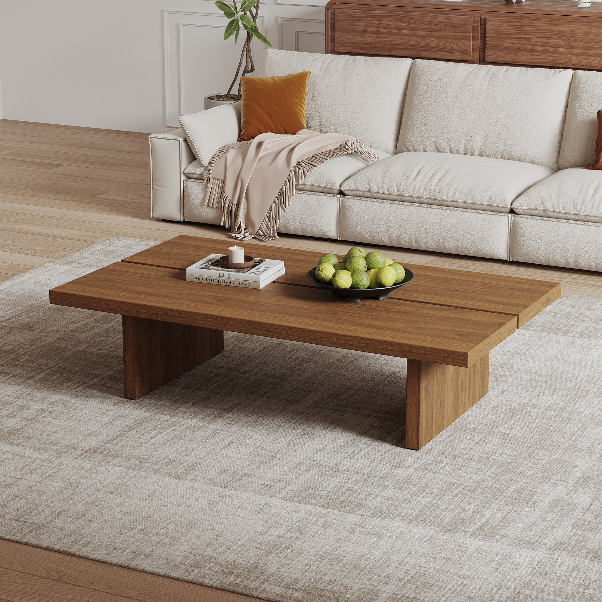 Latitude Run® 47.2" Modern Rectangular Coffee Table, Pretty Wood Texture & Reviews | Wayfair