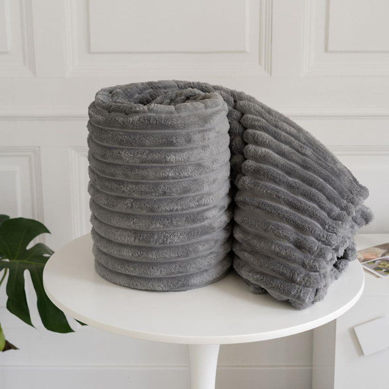 Machine Woven Throw Blanket, 200cm x 150cm, Grey