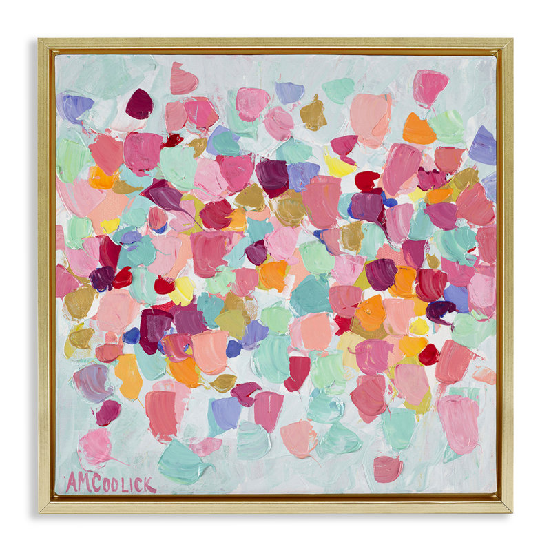 «Pastel Hue Splotches», encadré doré sur toile flottante par Ann Marie Coolick, Cadre flottant métallique doré