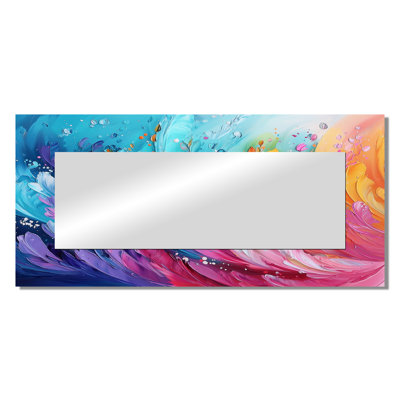 Blue And Purple Rainbow Dream Op Art Fragments II - Abstract Wall Mirror Art - Printed On Metal