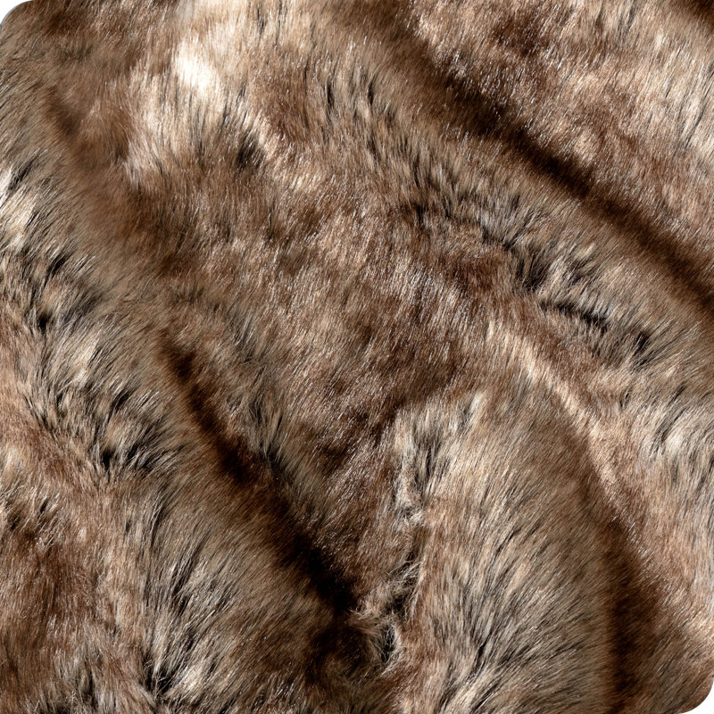 Cozy Variegated Chestnut Faux Fur & Fleece Throw Blanket