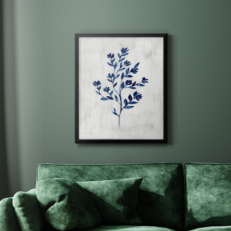 Toile encadrée de qualité supérieure Wild Indigo II - prête à être accrochée, H 20 po x l 16 po, Noir