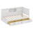 L-Shaped Bed Frame With Drawer And Bookcase, Corner Bed Wooden Captain Bed With Led Downlight And USB Port-1370168249