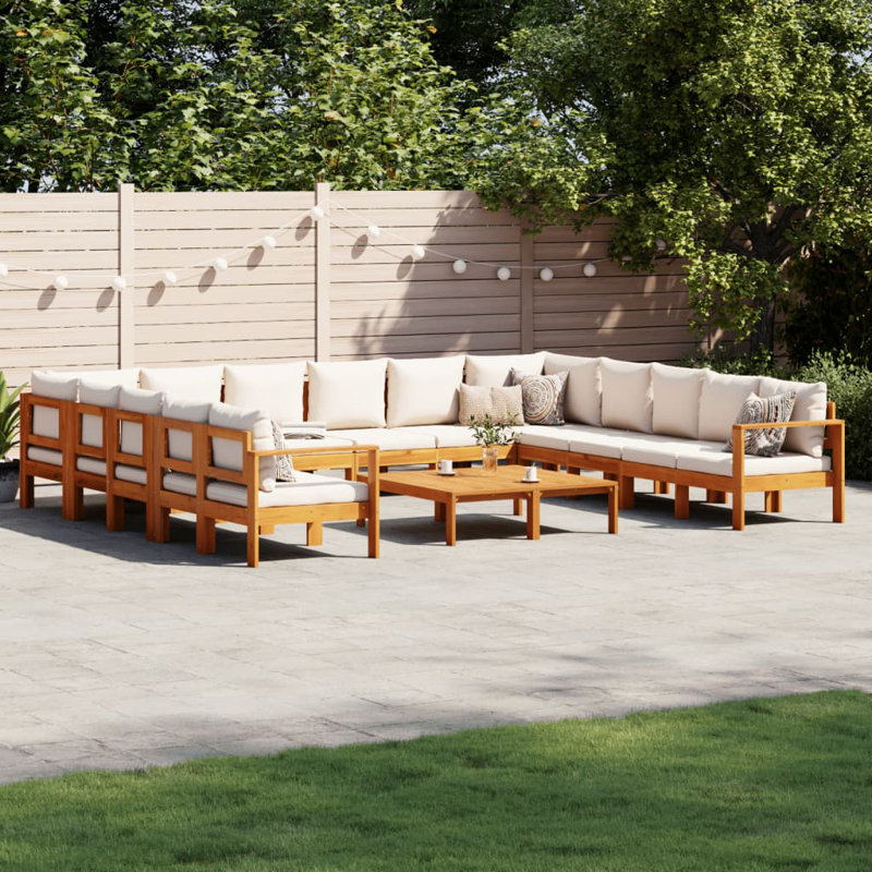 114cm Wide U-Shaped Patio Sectional Set with Cushions