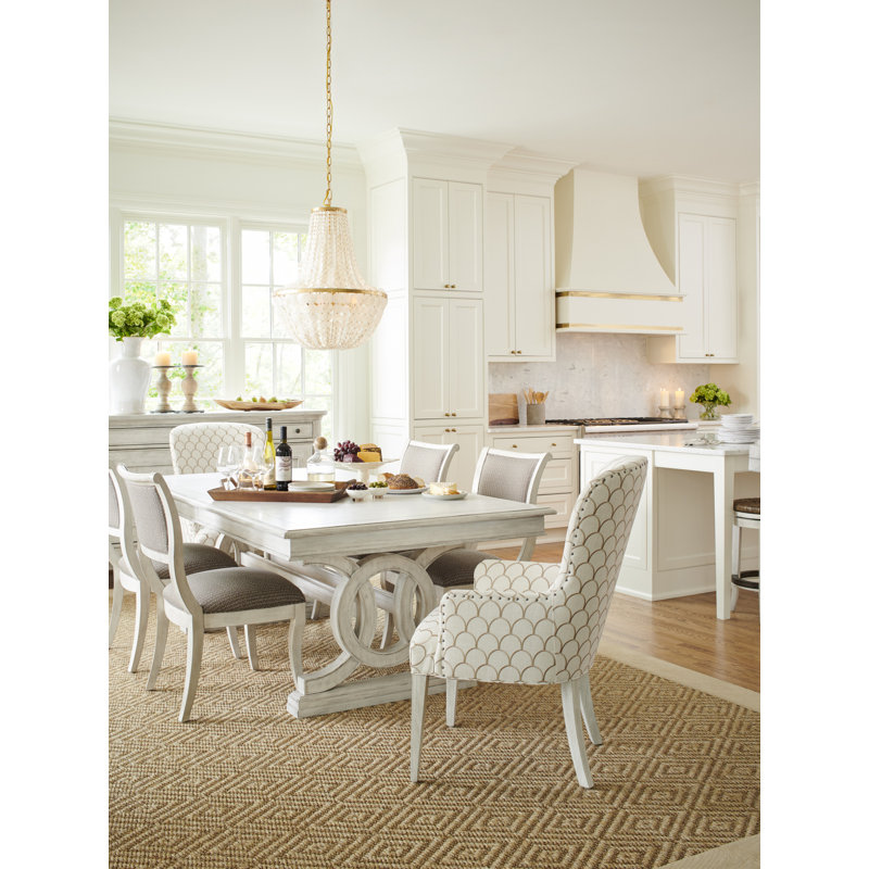 Oyster White Upholstered Mahogany Side Chair in Light Gray