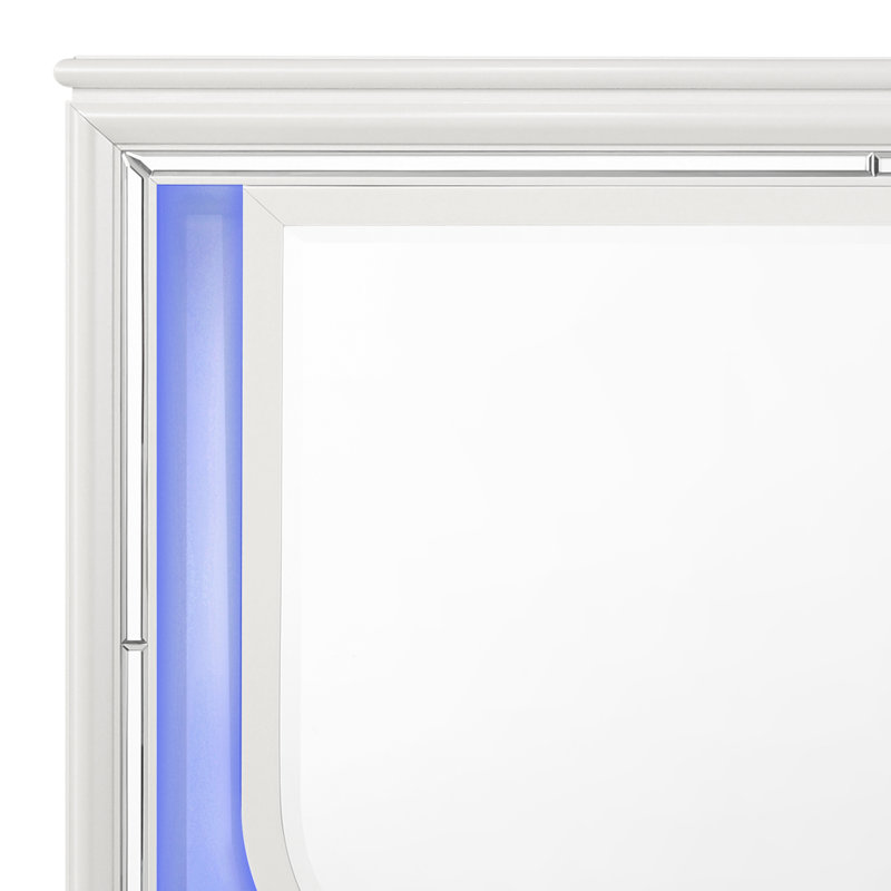 Miroir avec DEL, finition blanc perle