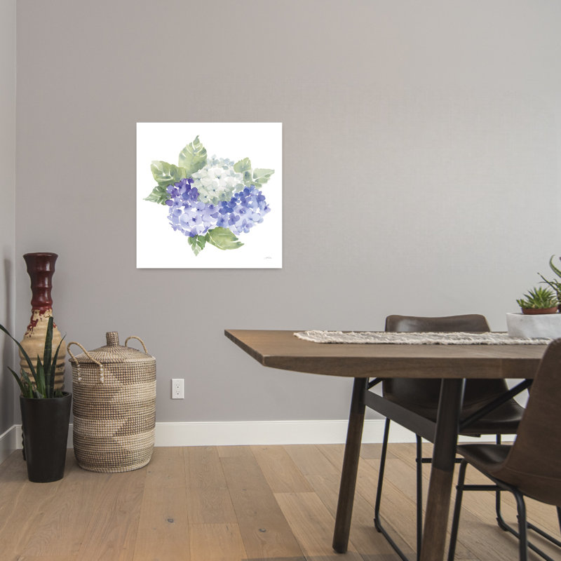 Cottage hortensias I, hortensia contemporain, art floral, H 24 po x l 24 po