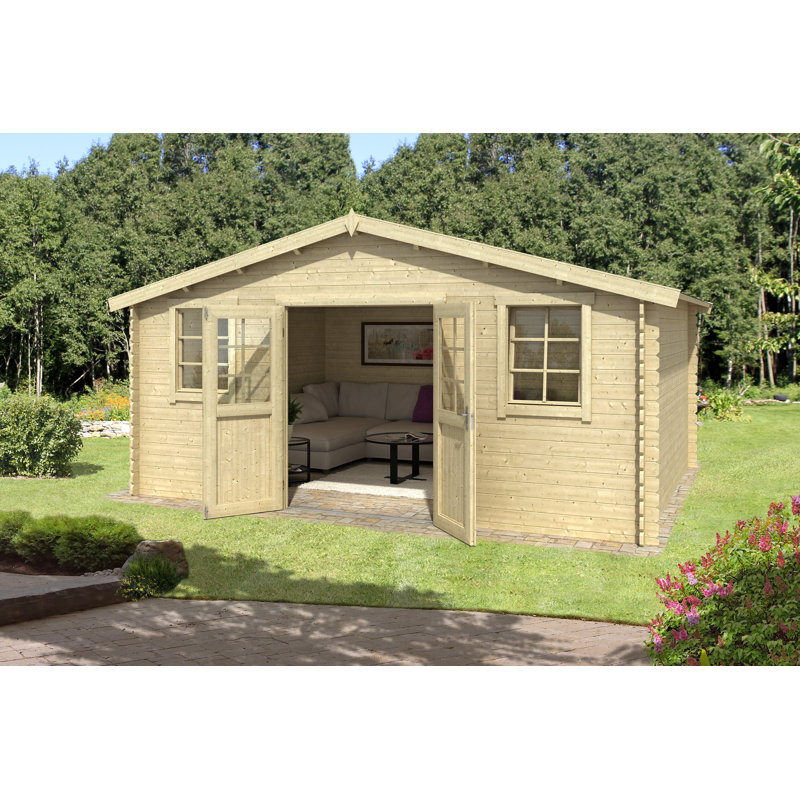 Lasita Udo 380 - 16 x 12.5 Ft. Apex Roof Summerhouse With Single Glazing (28mm)
