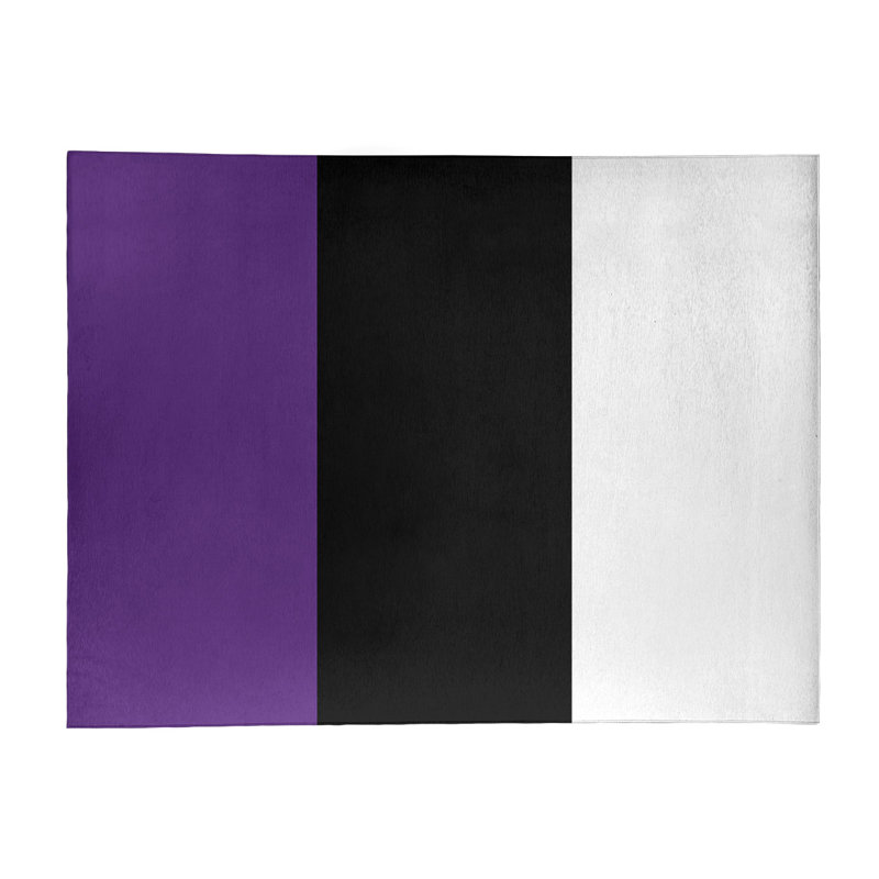 Tapis mauve rayé/noir de zone, Rectangle 8 pi x 10 pi