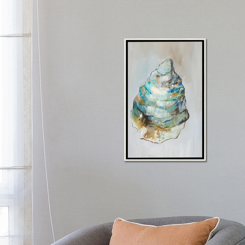 Nautical Whispers II, Distressed White Floater Framed Canvas, 26" H x 18" W x 1.5" D, No Mat