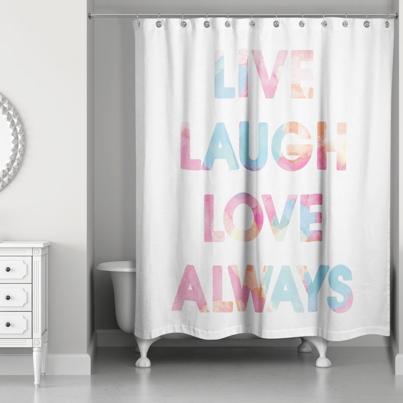 Rideau de douche simple rire love live always Karina