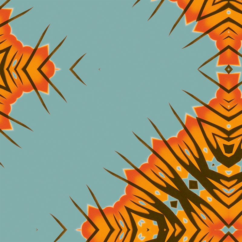 Desert Diamonds (Large) | Intricate Geometric Wallpaper Double Roll, Orange/Blue/Teal