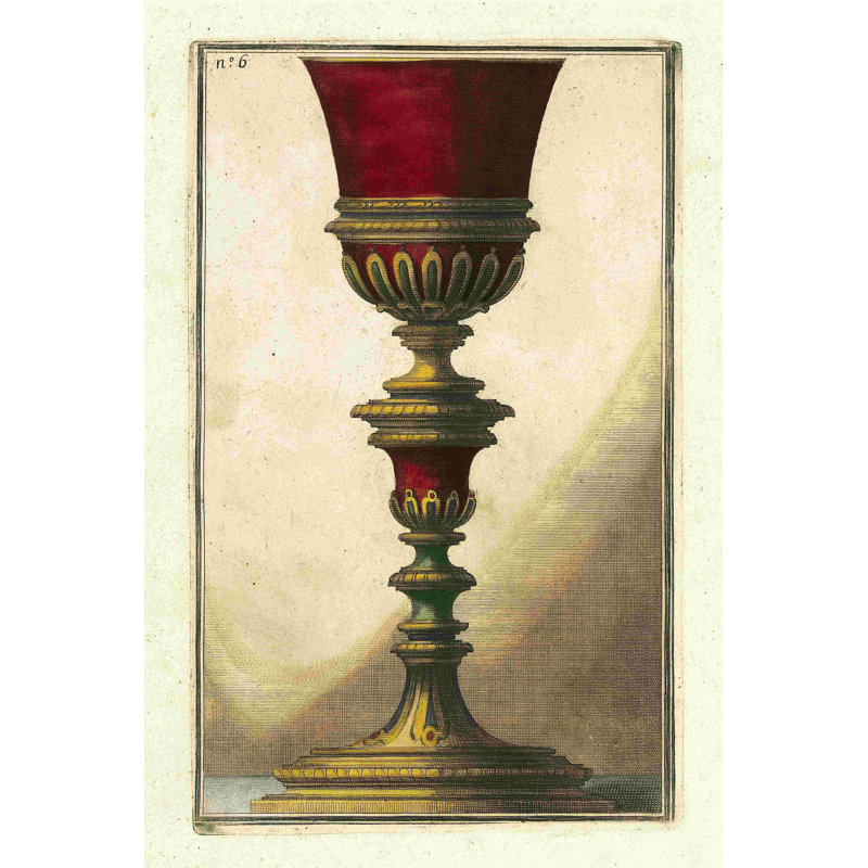 Verre à pied rouge IV, H 18 po x l 12 po