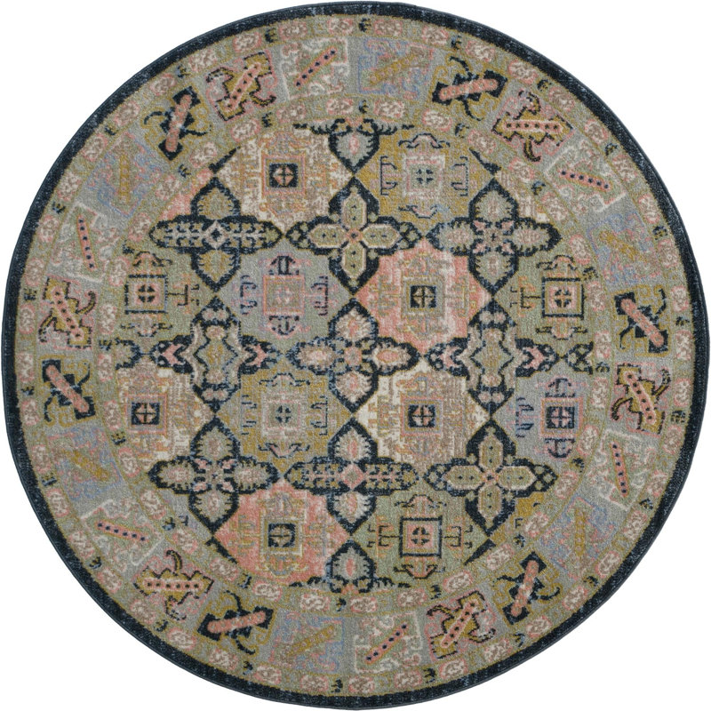 Taslin Rug, Blue, Round 5'3''